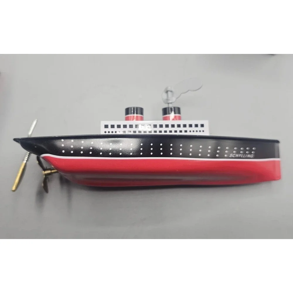 Schylling Wind-up Tin Ocean Liner Retro Mechanical Steamship Toy with Box 2008